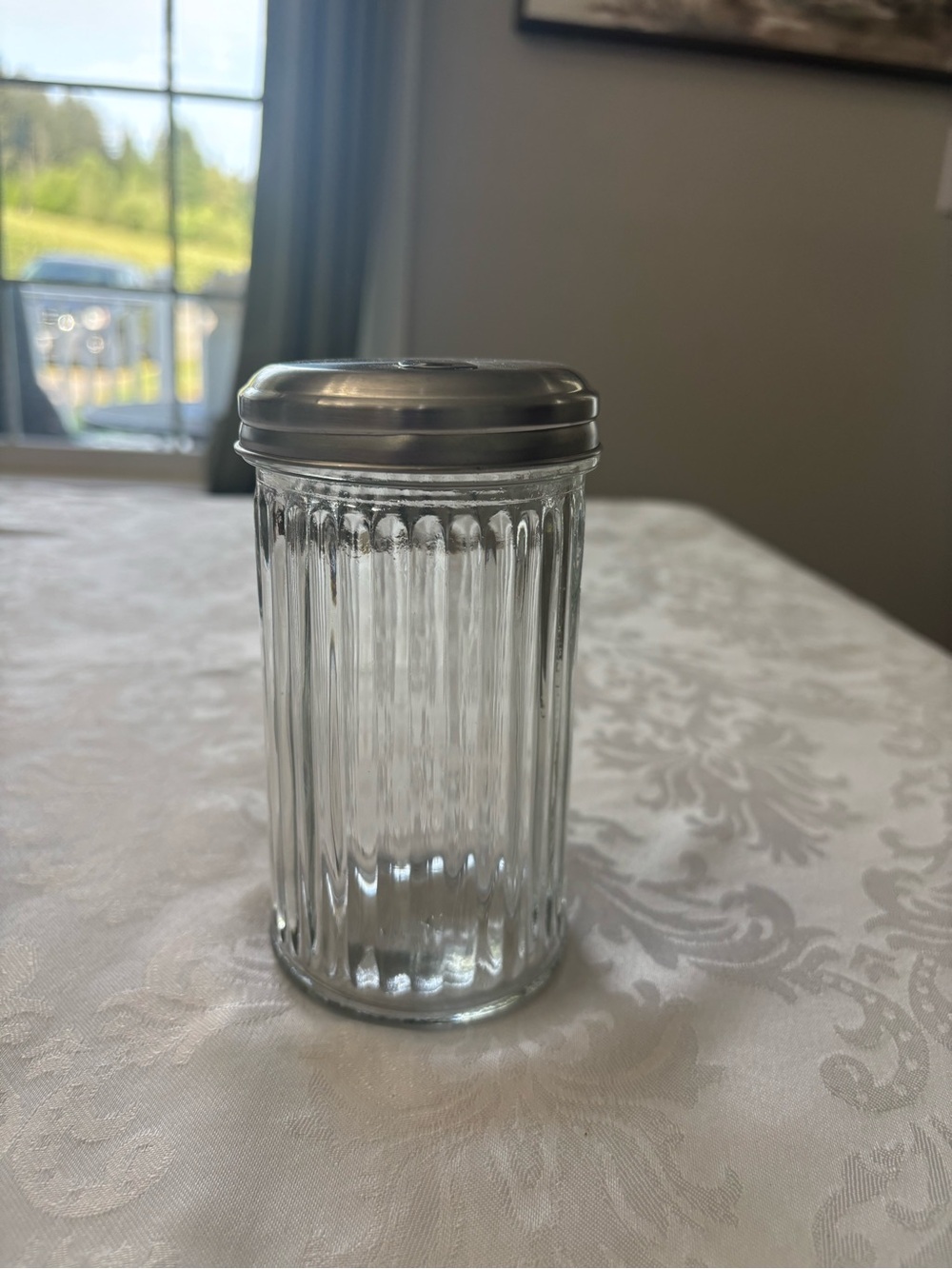 12oz Retro Sugar Shaker Glass  Dispenser & Stainless Steel Lid  Anchor Hocking